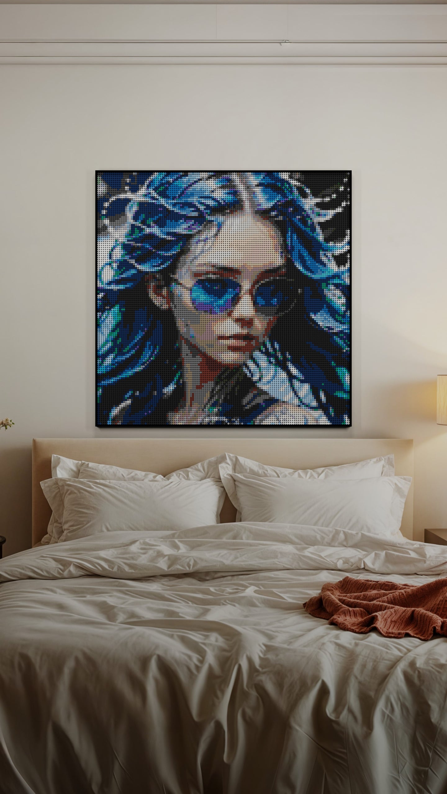 Aqua Enchantress LEGO® Style mosaic pixel art design for display